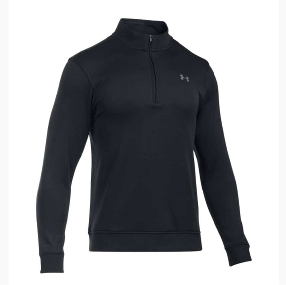 Under Armor Black Fleece Lined Loose Cold Gear Quarter Zip Small S - Picture 1 of 8